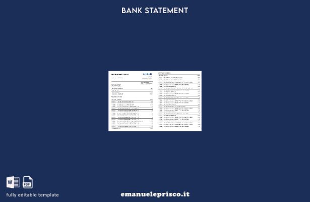 modello di pagine di parole di estratto conto di deposito USA Metabank in stile 